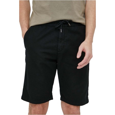 Short en coton et lin - Guess jeans.-JBLK Jet Black A996-M3GD02 WFBX3