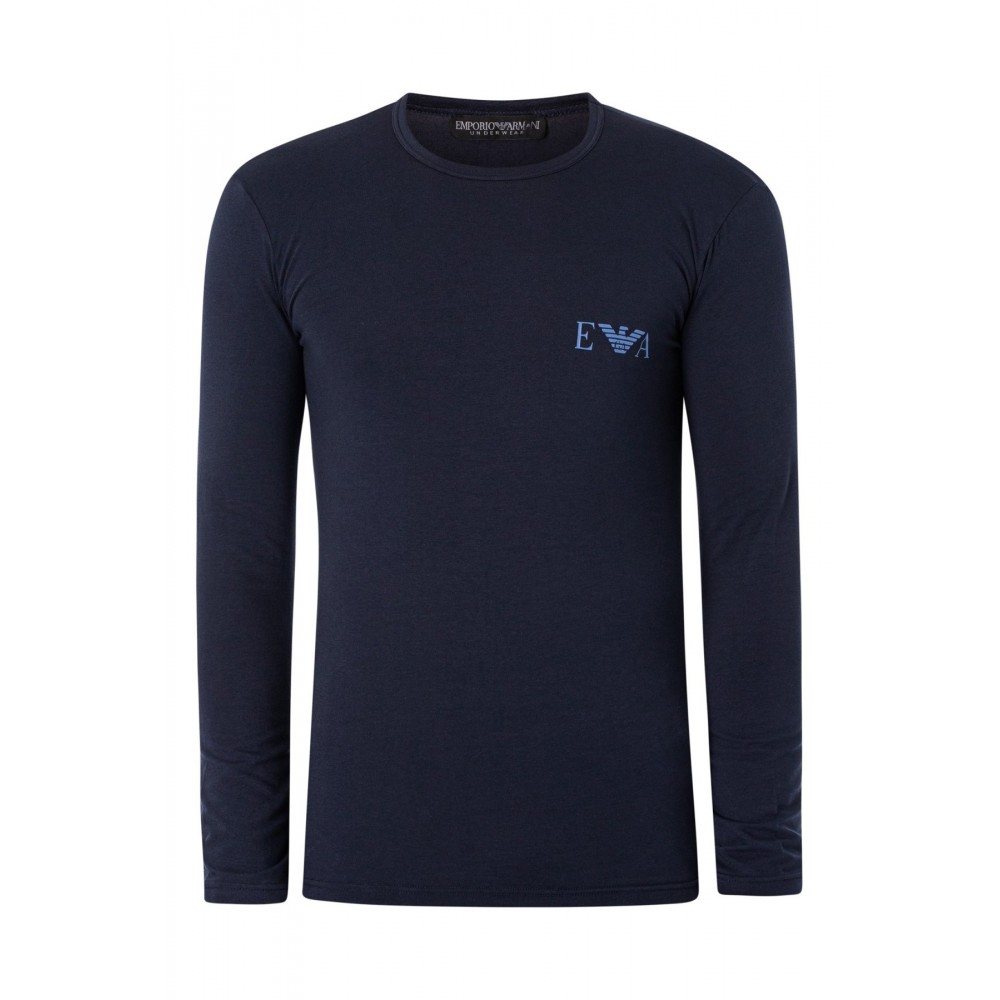 TShirt stretch ML logo printé - Emporio armani.-00135 MARINE-111023 3F715