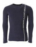 TShirt ML coton stretch logo vertical - Emporio armani.-00135 MARINE-111023 3F523