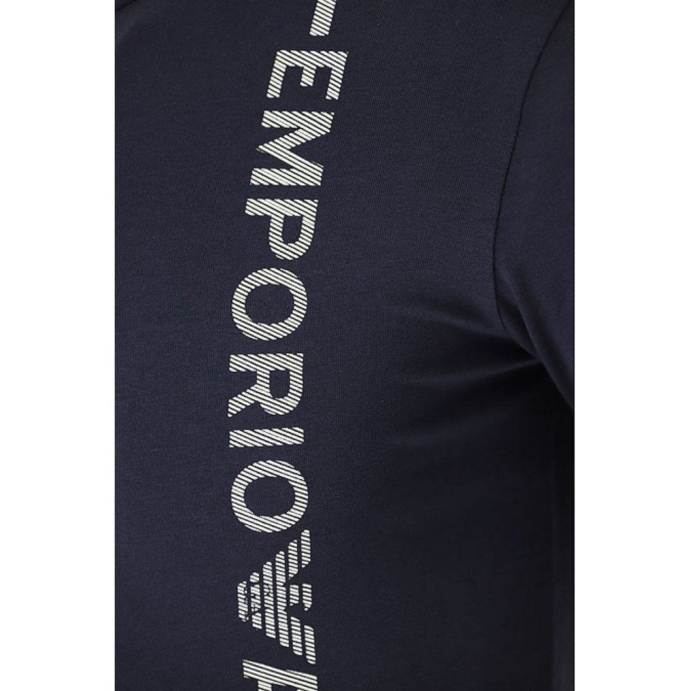 TShirt ML coton stretch logo vertical - Emporio armani.-00135 MARINE-111023 3F523