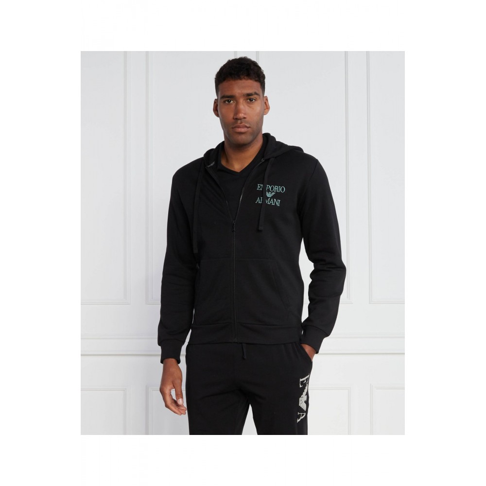 Sweat zippé à capuche logo brodé - Emporio armani.-00020 NERO-111784 3F571