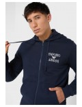 Sweat zippé à capuche logo brodé - Emporio armani.-00135 MARINE-111784 3F571