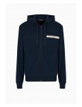 Sweat zippé capuche logo printé - Emporio armani.-00135 MARINE-112053 3F573