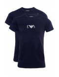 Lot de 2 tee shirts stretch à logo - Emporio armani.-27435 BLUE-111267 CC715