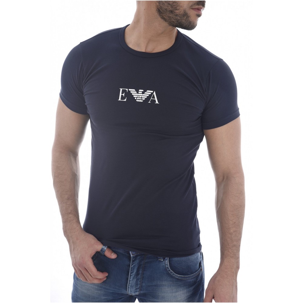 Lot de 2 tee shirts stretch à logo - Emporio armani.-27435 BLUE-111267 CC715