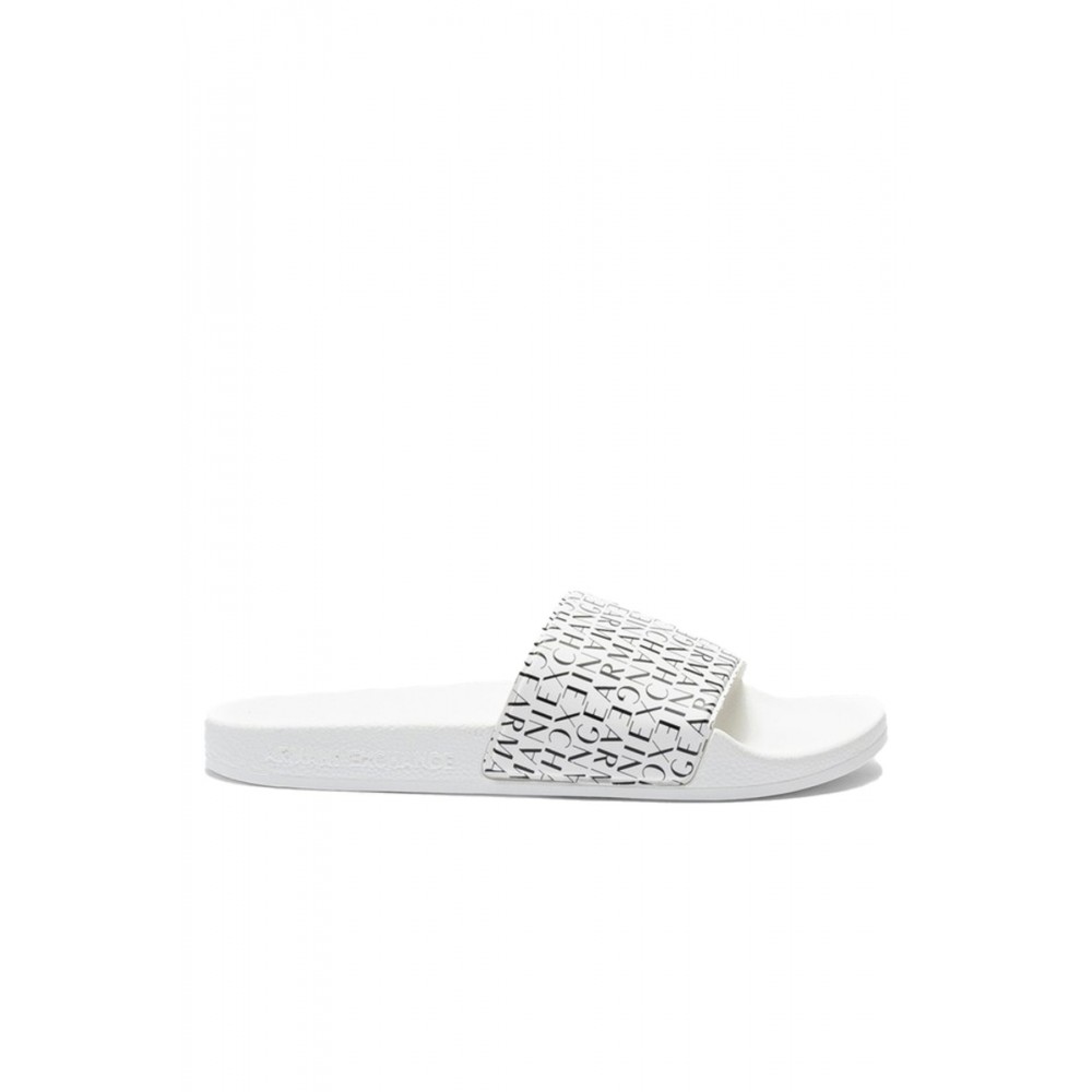 Mules PVC à motif logo - Armani exchange.-R326 OPTIC WHITE+BLACK-XUP004 XV679