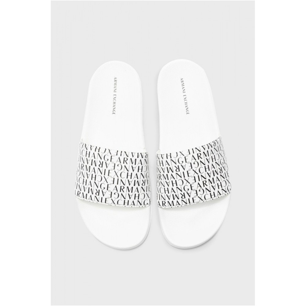 Mules PVC à motif logo - Armani exchange.-R326 OPTIC WHITE+BLACK-XUP004 XV679