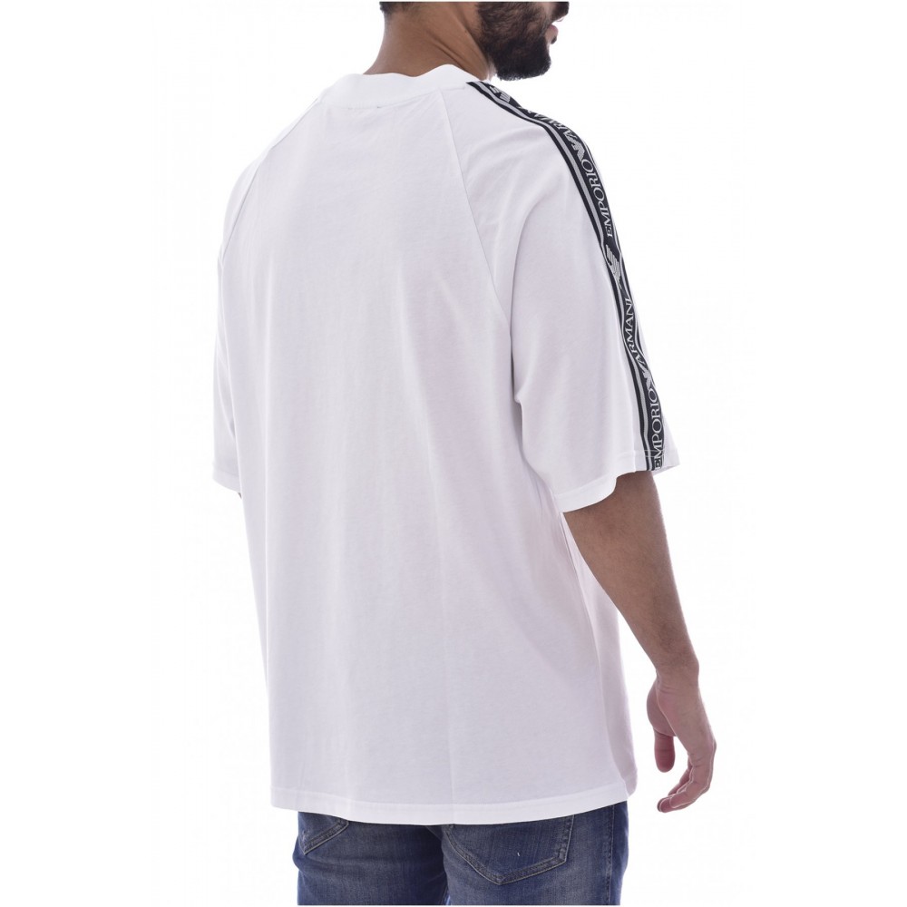 Tee shirt oversize à bande logo - Emporio armani.-00010 BIANCO-211840 1P475