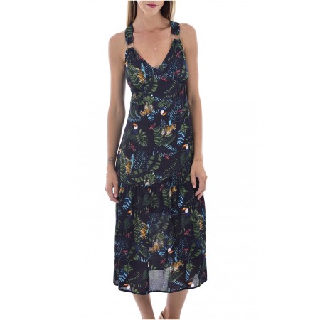 Robe midi imprimé jungle See u soon BLACK 20121060B