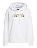 Sweat capuche à gros logo or Versace Jeans BLANC B6HVA70E