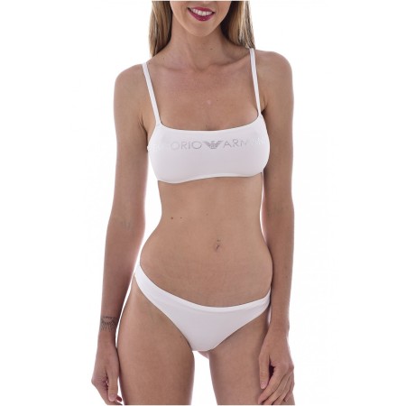 Bikini 2 pièces bandeau souple strass Emporio armani 00010 BIANCO 262670 1P313