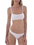 Bikini 2 pièces bandeau souple strass Emporio armani 00010 BIANCO 262670 1P313