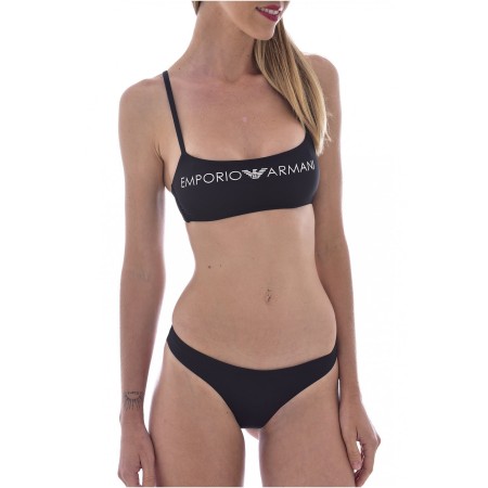 Bikini 2 pièces bandeau souple strassé Emporio armani 00020 NERO 262670 1P313