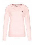 Pull fin en coton Tommy Hilfiger 888 rose WW0WW25294