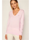 Pull fin en coton Tommy Hilfiger 888 rose WW0WW25294