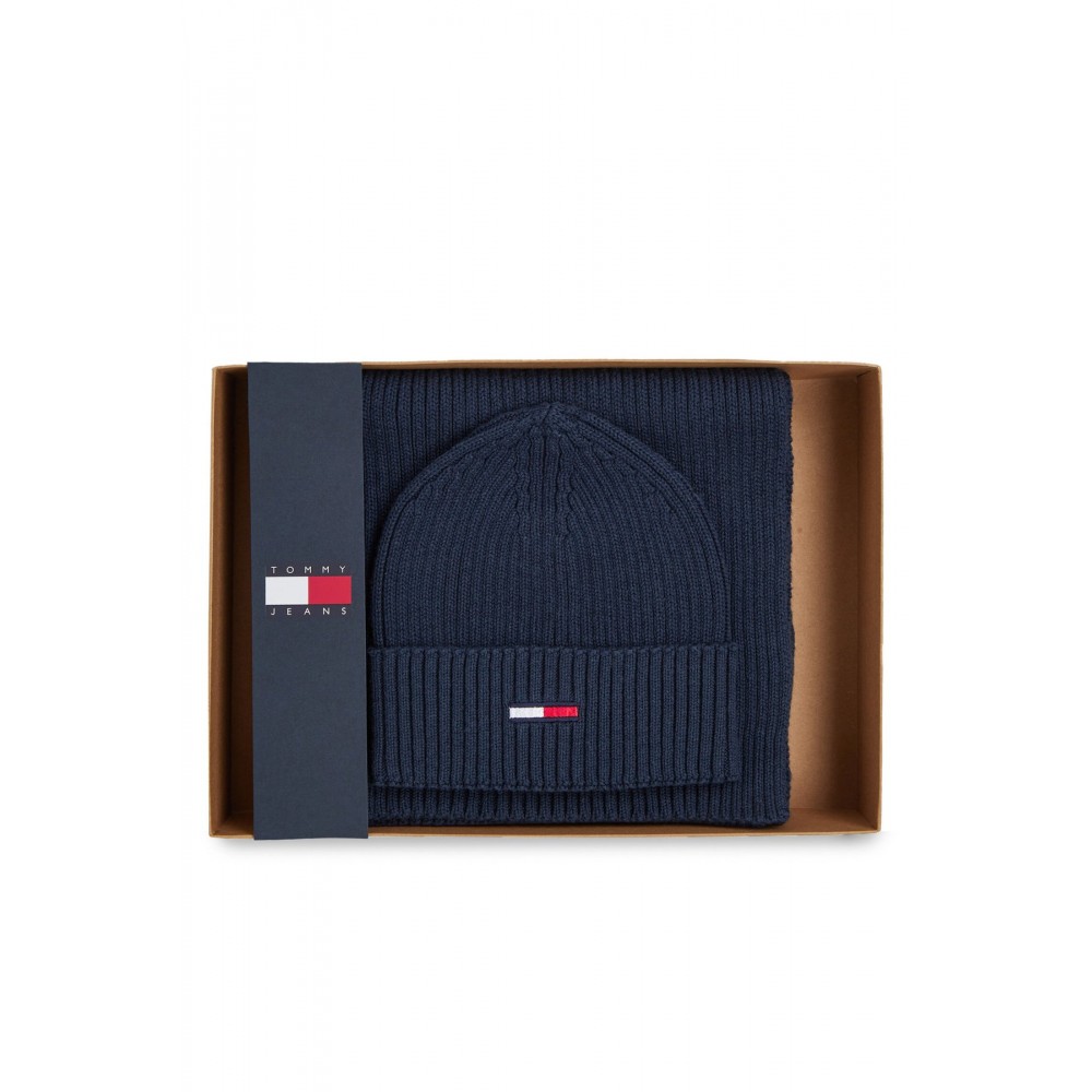 Coffret écharpe bonnet Tommy Jeans C87 Twilight Navy AM0AM11677