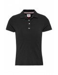 Polo stretch à logo brodé Tommy Jeans BDS Black DW0DW15847