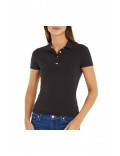 Polo stretch à logo brodé Tommy Jeans BDS Black DW0DW15847