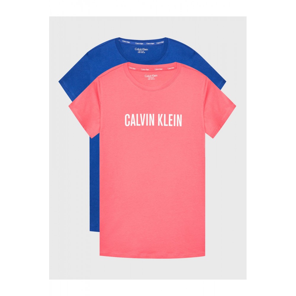 Bipack tshirts enfant Calvin klein 0VJ Pinkflash Boldblue