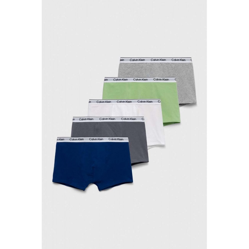 Lot de 5 boxers enfant Calvin klein 0SW Bblue/Springf/Asfaltg/Pwhite/Ghethr B70B700421