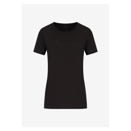 TShirt 100% coton logo brodé Armani exchange 1200 BLACK 3RYTEX YJG3Z