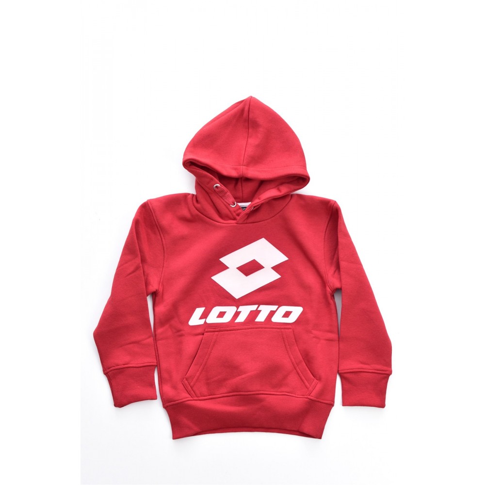 Sweat capuche gros logo Lotto Rouge LOTTO23402