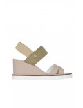 Sandale en cuir à talon compensé Armani jeans 06250 LIGHT BEIGE 925140 7P534