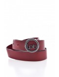 Ceinture en cuir boucle logo Les petites bombes ROUGE APRIL