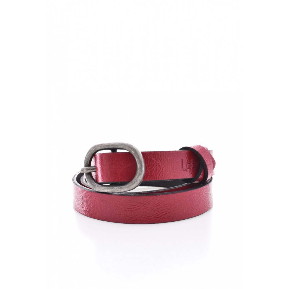 Ceinture fine en cuir vinyl Les petites bombes ROUGE AZUA