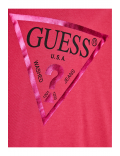 Sweat capuche logo triangle Guess jeans G6L3 SATEEN FUCHSIA J83Q14 KAUG0