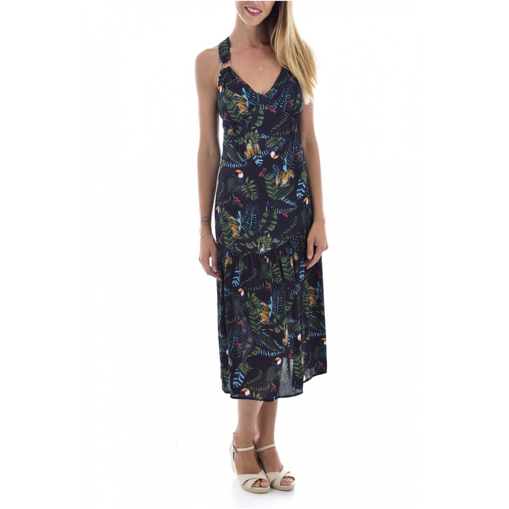 Robe midi imprimé jungle See u soon BLACK 20121060B