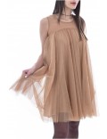 Robe trapèze en tulle pailleté Molly bracken BEIGE R1556H20