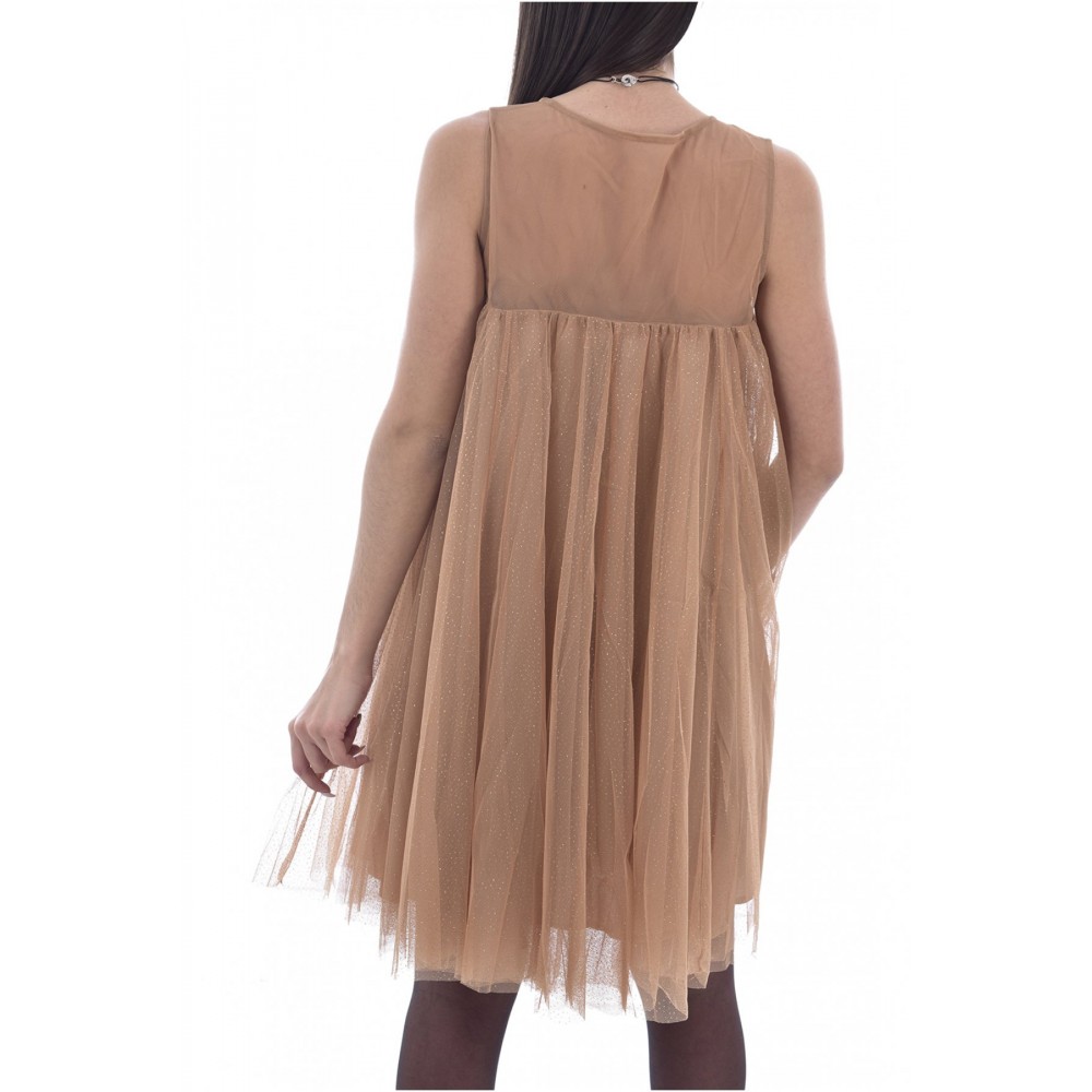 Robe trapèze en tulle pailleté Molly bracken BEIGE R1556H20