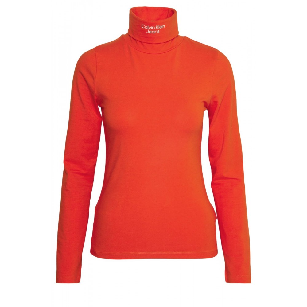 Col roulé logo manches longues  Calvin klein S04 Coral Orange J20J219136