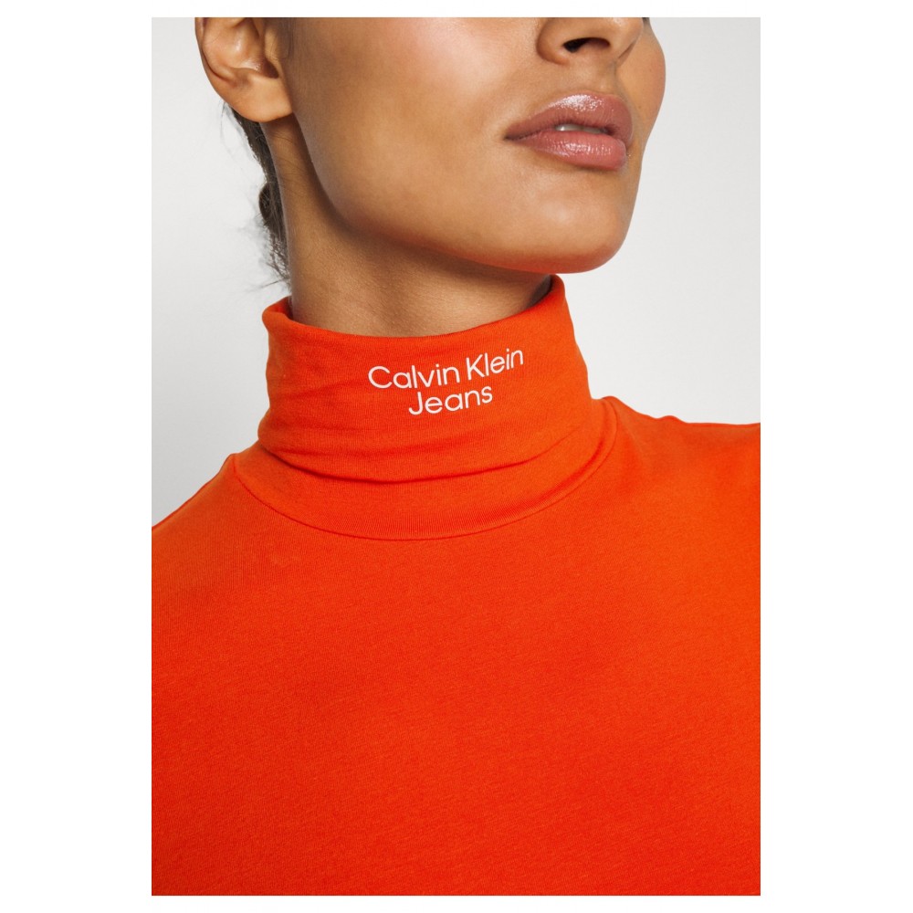 Col roulé logo manches longues  Calvin klein S04 Coral Orange J20J219136