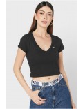 Crop top cotelé Tommy Jeans BDS Black DW0DW14877