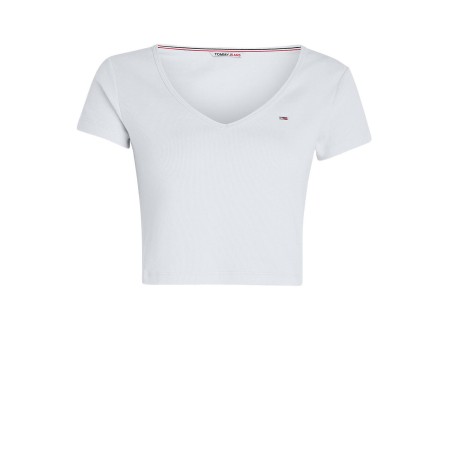 Crop top cotelé Tommy Jeans YBR White DW0DW14877