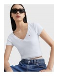 Crop top cotelé Tommy Jeans YBR White DW0DW14877