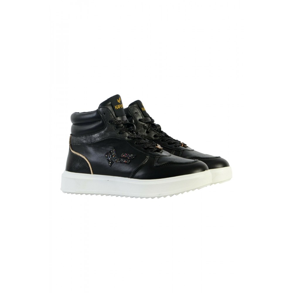 Sneakers haute en cuir Kaporal NOIR WOOP