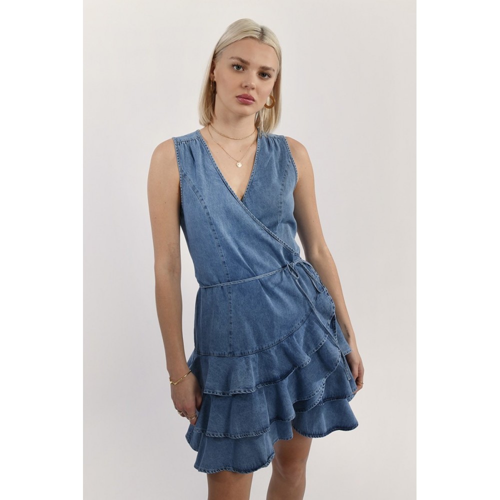 Robe en jean portefeuille Molly bracken MIDBL LAR163BE