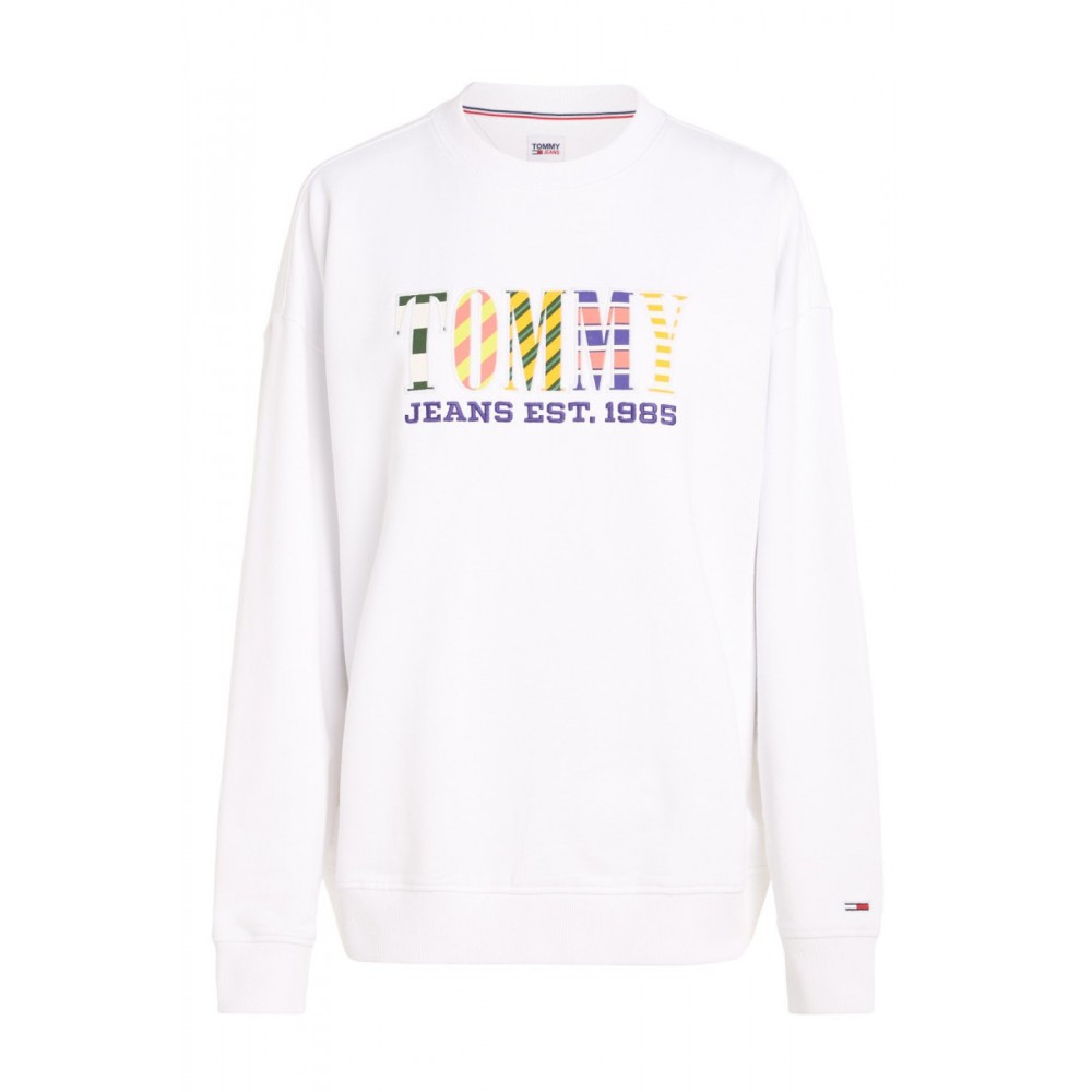 Sweat logo fantaisie Tommy Jeans YBR White DW0DW16246