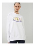 Sweat logo fantaisie Tommy Jeans YBR White DW0DW16246