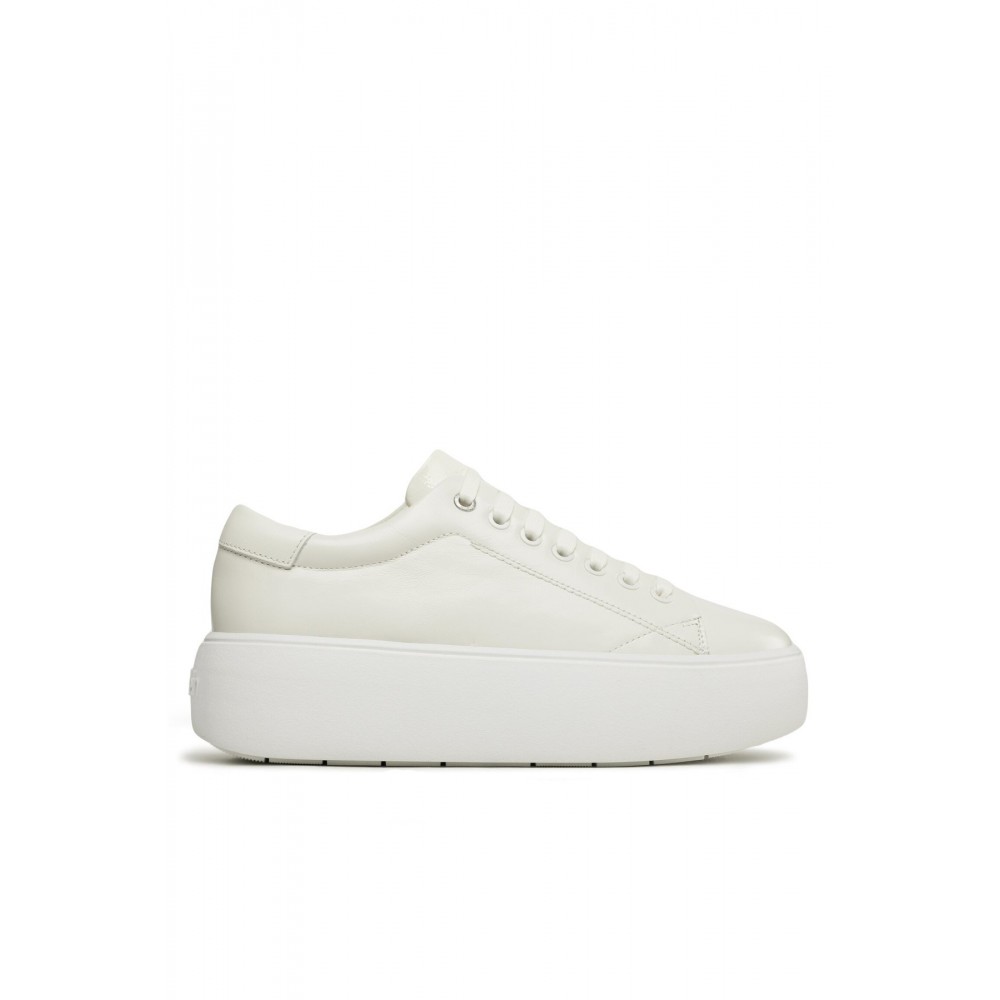 Sneakers basses en cuir Calvin klein YBJ Marshmallow HW0HW01432