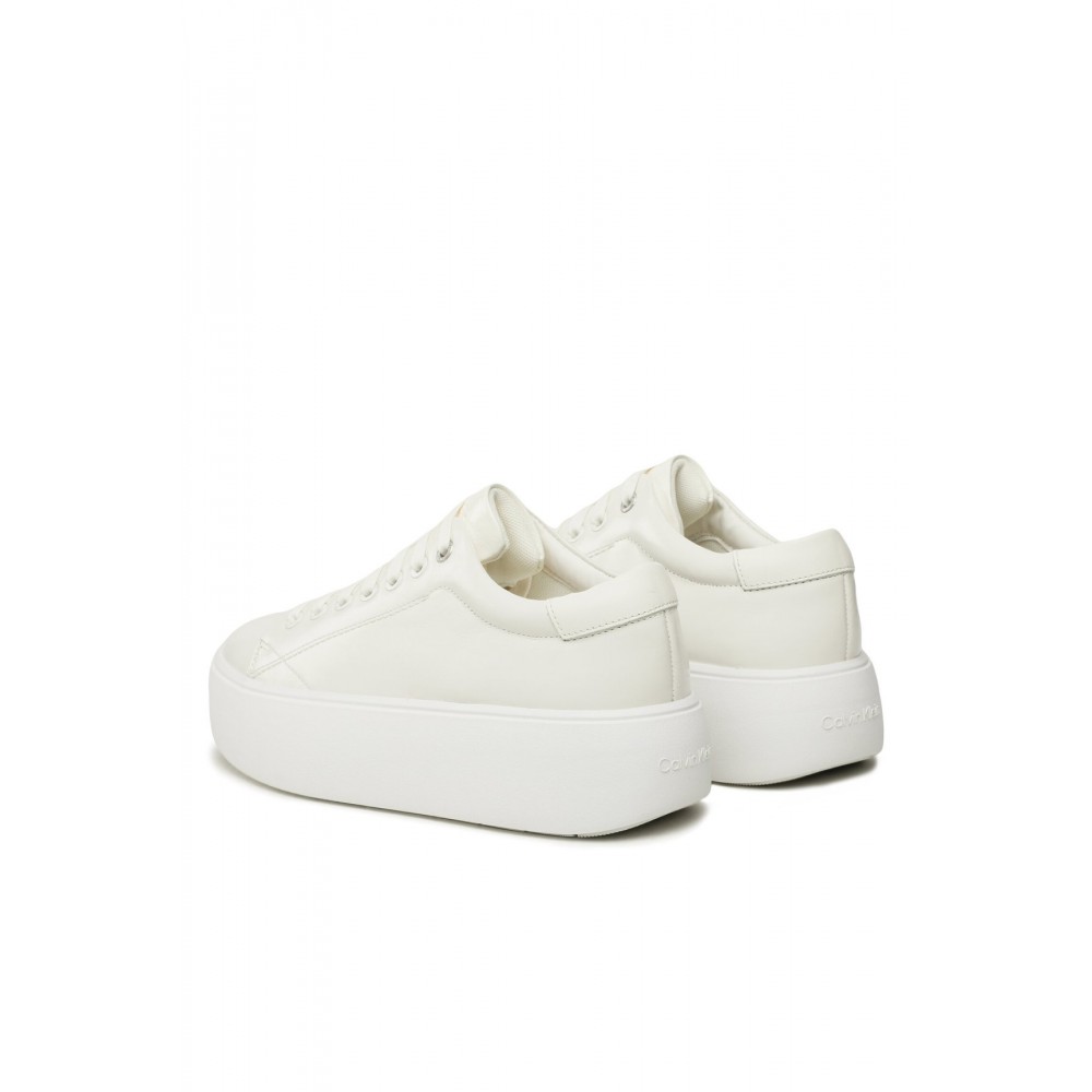 Sneakers basses en cuir Calvin klein YBJ Marshmallow HW0HW01432