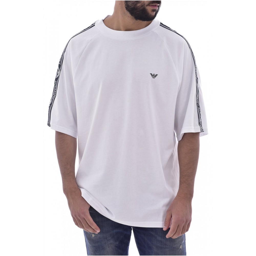 Tee shirt oversize à bande logo - Emporio armani.-00010 BIANCO-211840 1P475