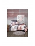 Housse de couette + 2 Taies d'oreiller - 240 x 220 cm + 60 x 60 cm - Leron - Grey - 129CTN62688 COTTON BOX Grey/Pink/White 129CT