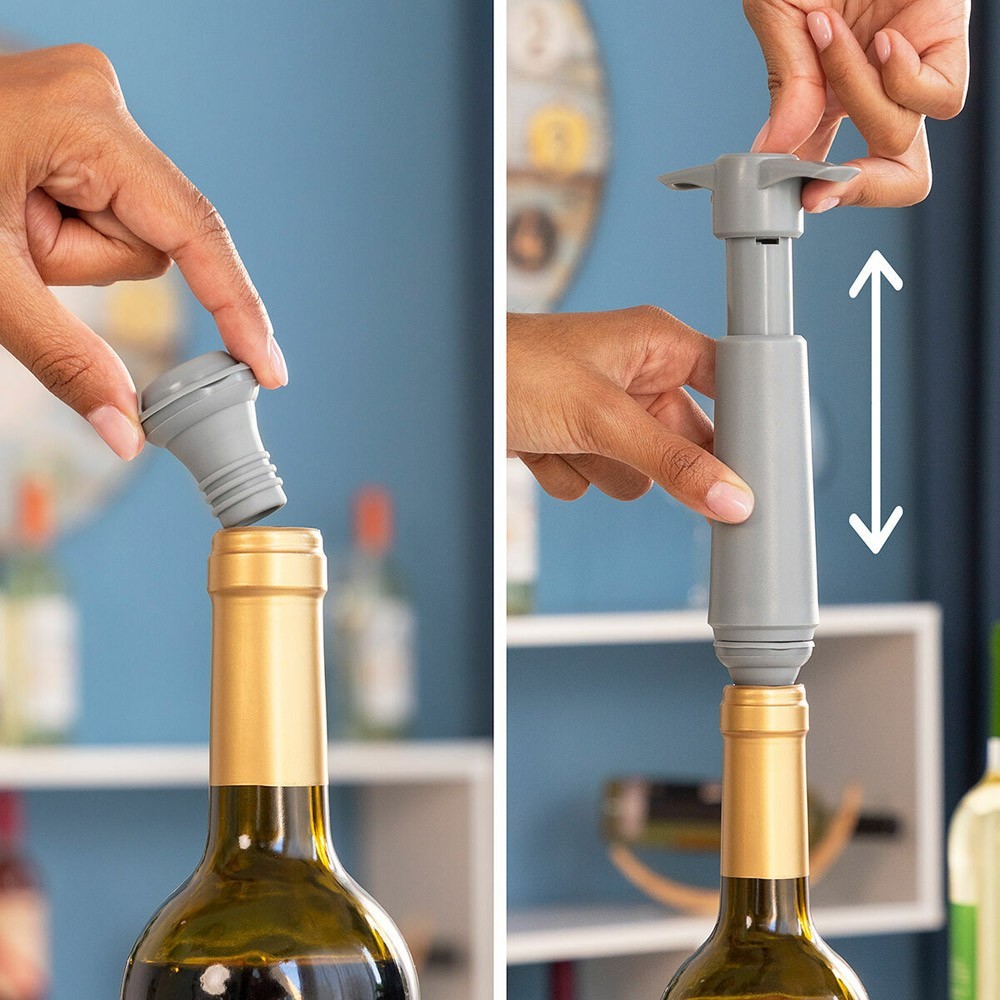 Bouchon pompe très pratique pour bouteilles de vin