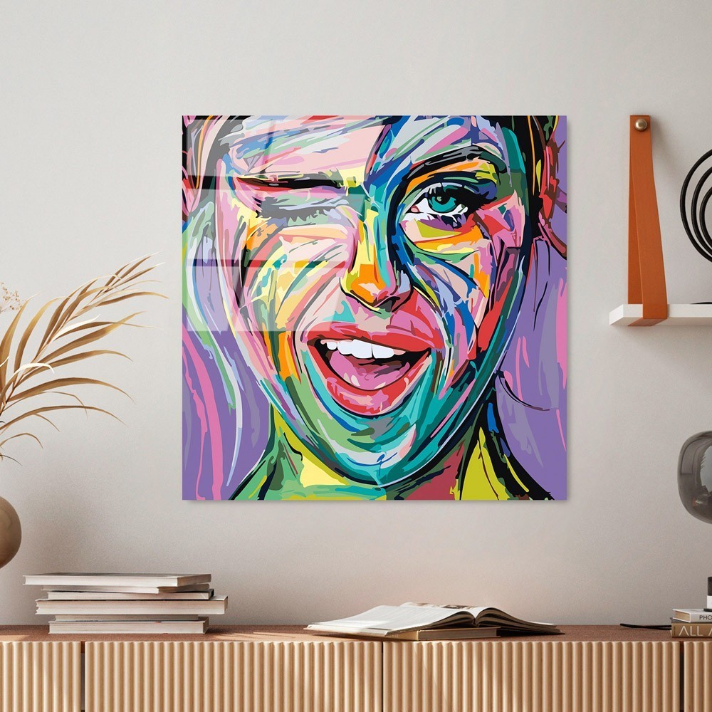 Peinture décorative en verre trempé - UV-812 - 50 x 50 - Multicolor -  123BZM2305 - Homme Prive