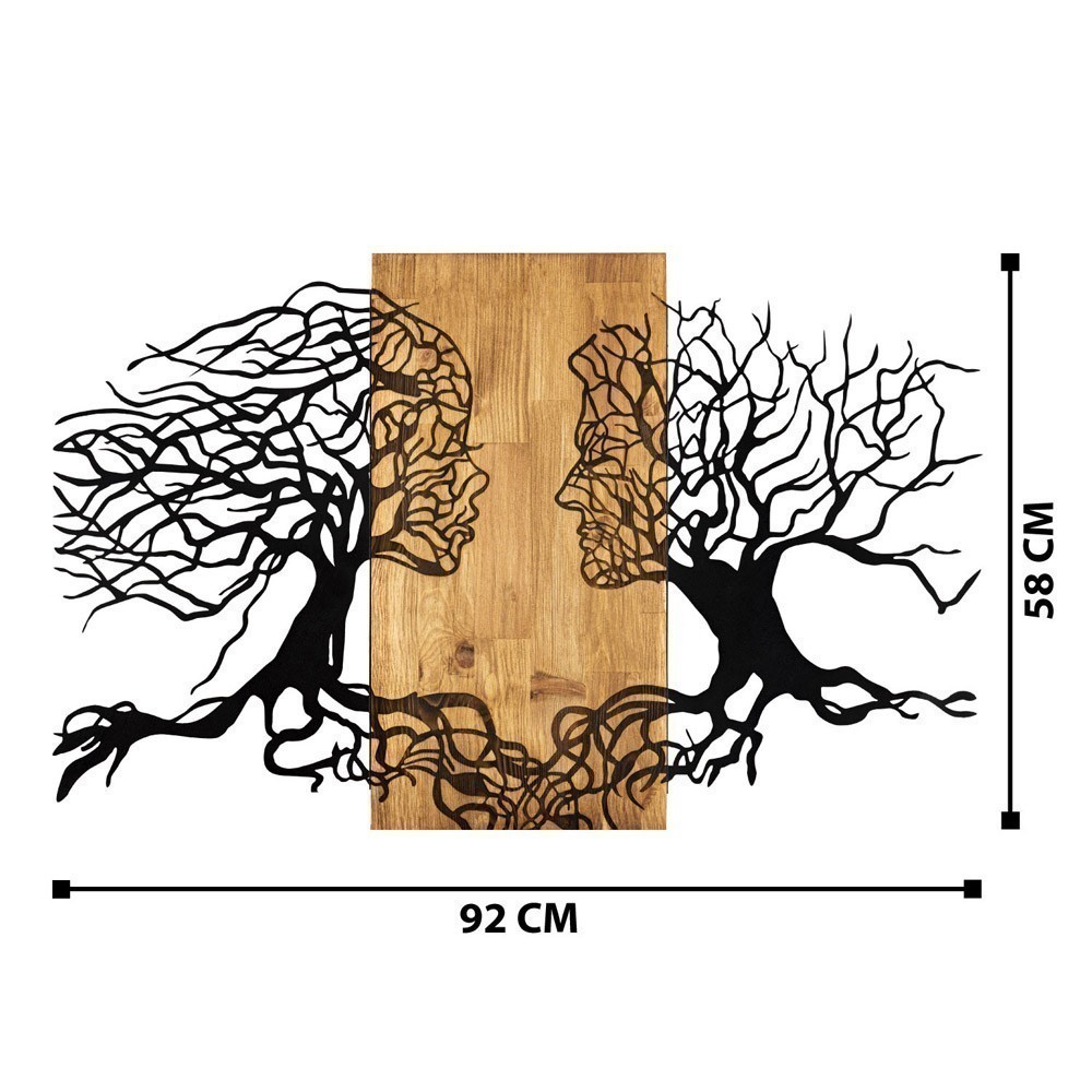 Décoration murale en bois - Tutku - Black/Walnut - 279ENZ1774