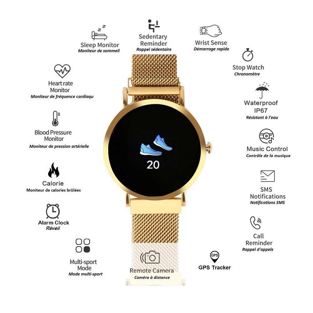 Montre Gps Multi Fonctions Compatible Ios Android Or WAC 69